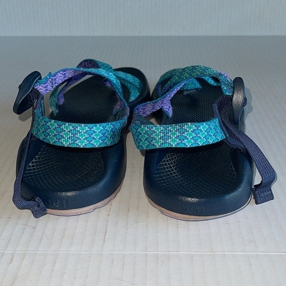 Chaco Z2 Teal And Purple Adjustable Strap Classic Sandals - Picture 6 of 8